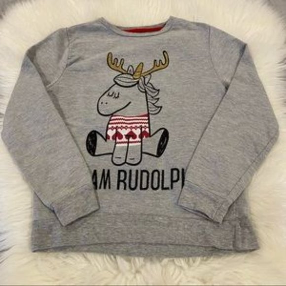 3 for $30!  Team Rudolf Sweatshirt Girl's Size 10 - Picture 1 of 11